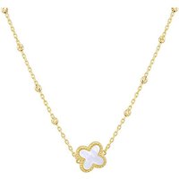 9ct Mother Pearl Clover Necklace Inch