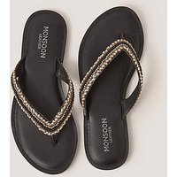 Harper Beaded Leather Flip Flops