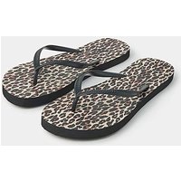 Leopard Print Flip Flops Darks