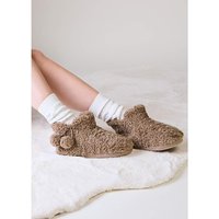 Textured Faux Fur Slippers