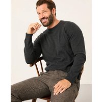 Rye Crew Neck Jumper Grey Charcoal Grey