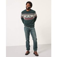 Reindeer Christmas Jumper Dark Green TALL