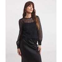 Volume Sleeve Lace Top