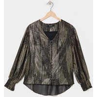 Button Through Dip Back Blouse