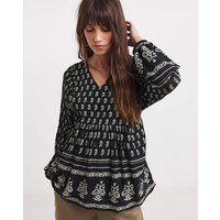 Printed Batwing Smock Top