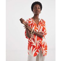 Button Through Printed Blouse
