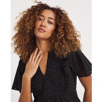 Broderie Frill Jersey Back Top