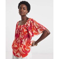Printed Plisse Top Floral