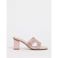 Diamante Heel Sandal E Fit Rose Gold