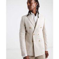 Double Breasted Linen Blend Blazer Jacamo 48R