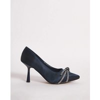 Diamante Knot Heeled Shoes Wide Fit