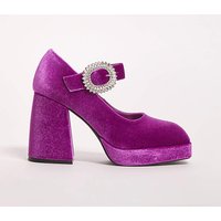 Mary Jane Heeled Shoes Ex Wide Fit