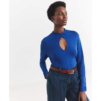 High Neck Cut Out Detail Top