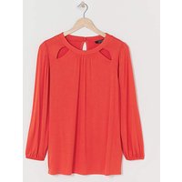 Keyhole Cut Out Raglan Sleeve Top