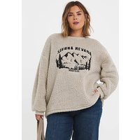 Borg Embroidered Slogan Sweatshirt