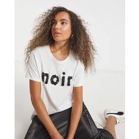 Noir Beaded Floral Graphic T Shirt