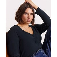 Cosy Long Sleeve Lace V Neck Top