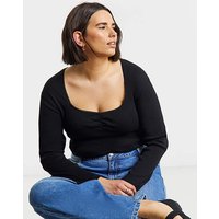 Square Neck Ribbed Top