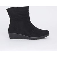 Ruched Wedged Boots EEE Fit