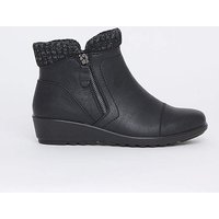 Knitted Top Wedged Boots E