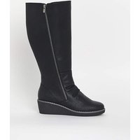 Wedged Knee High Boot E Fit