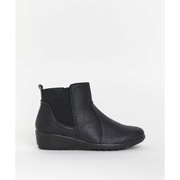 Cushion Walk Elastic Ankle Boot - Black
