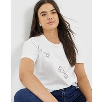 Beaded Key Detail T Shirt