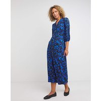 Soft Touch Button Front Midi Dress Print JD Williams