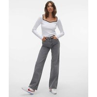 Vero Moda Tessa High Rise Wide Leg Jeans - Grey