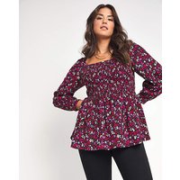 Emma Mattinson Animal Shirred Peplum Top at Simply Be Catalogue Store Emma Mattinson Animal Shirred Peplum Top.