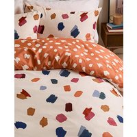 Reversible Duvet Cover Set Multi Orange SINGLE