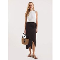 JD Williams Jersey Ring Detail Wrap Skirt - Chocolate