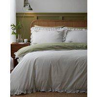 AT Frilled Embroidered Bow Stripe Duvet KING