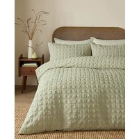 Embossed Grid Duvet Cover Set KING