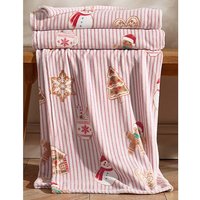 CL Christmas Gingerbread Striped Throw