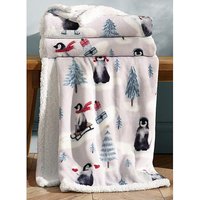 CL Christmas Penguins Sherpa Throw 130X170