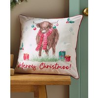 CL Christmas Highland Cow Cushion 45X45CM