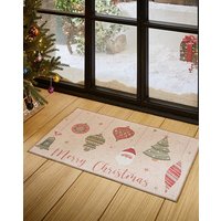 Christmas Baubles Washable Doormat 50X80