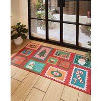 Christmas Stamps Washable Large Doormat 76x150