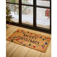 Merry Christmas Lights Coir Doormat 45X75