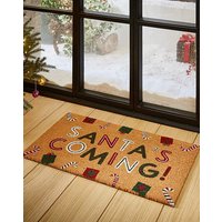 Santas Coming Christmas Coir Doormat