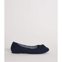 Twist Front Ballerina Shoes Wide Fit