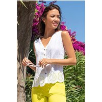 Eyelet Detail Crinkle Blouse