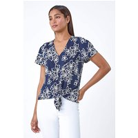 Textured Floral Print Top