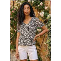 Animal Print Burnout Top