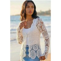 Crochet Detail Knit Cardigan