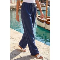 Linen Blend Wide Leg Trouser