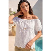 Floral Embroidered Bardot Top