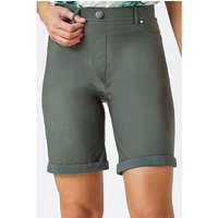 Turn Up Stretch Shorts Forest Green