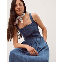Delia Denim Midi Corset Dress Denim Blue
